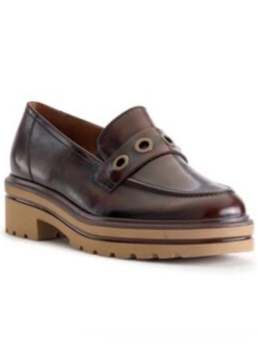 NEW Paul Green Billie Lug Loafer in Tobacco Brushed Leather